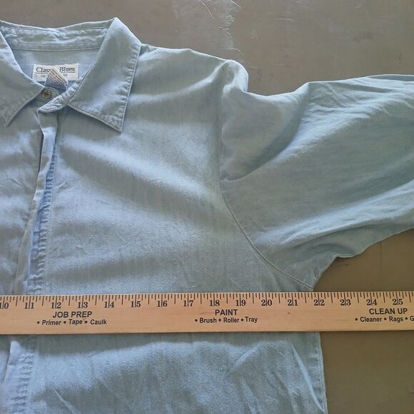 Classic Blues by Wrangler 100% Cotton Top Women's Large Blue Denim Zip Up - Picture 14 of 14